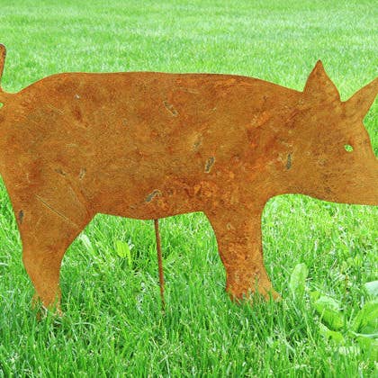 Rustica Ornamentals - Wholesale Outdoor Ornament/Decor - Pig Yard Art or Wall Art