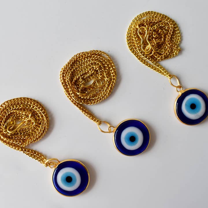 Soothing Crystals – Engroshandel Halskæde med vedhæng – Evil Eye vedhæng halskæde charme | Galvaniseret guld charme
