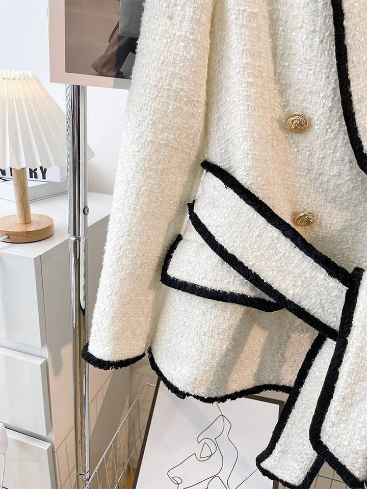 Productseeker - Wholesale Suit set – Women′s - SET018 Tweed Blazer And Short Set Fomal Blazer Set Two Piece10