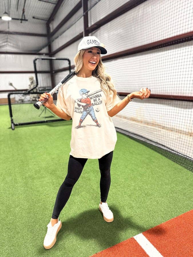 birdie - Wholesale T-Shirt (Graphic) - Women's - Wanna Be A Baller Ivory Graphic Tee1