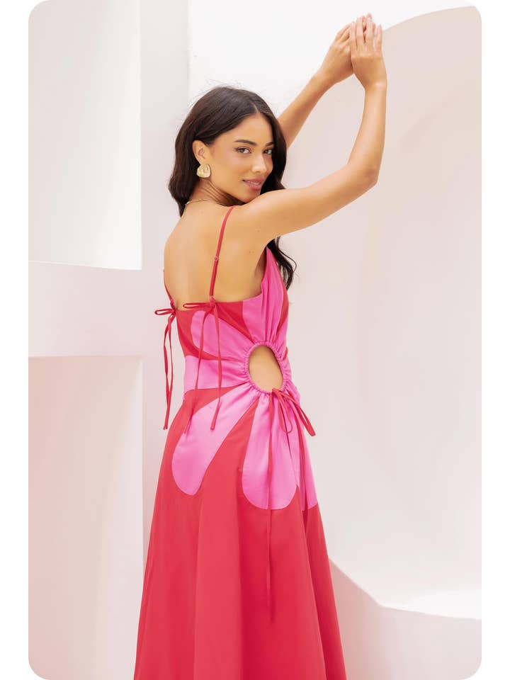 Strut & Bolt - Wholesale Dress - Women's - Sleeveless Side Cut-Out Flower Detail Midi Dress10