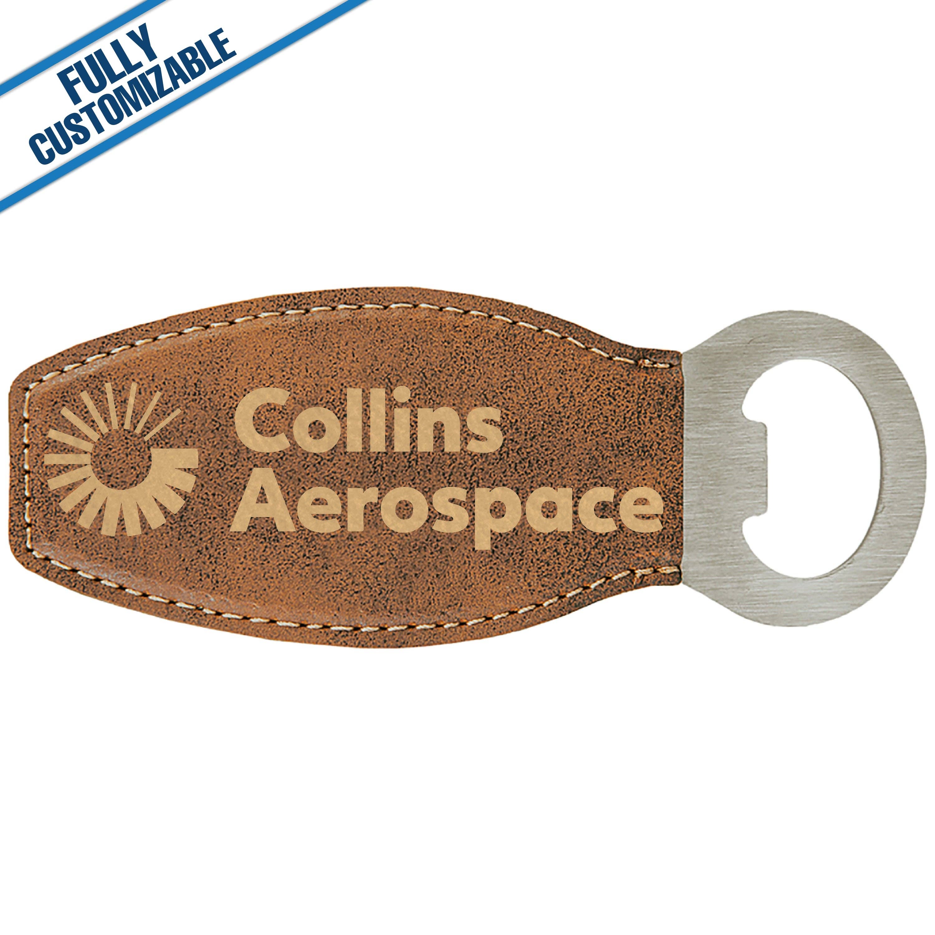 GiftWorksPlus - Wholesale Bottle/Wine Opener - Engraved Leatherette Bottle Opener/Magnet-Fully Customizable7