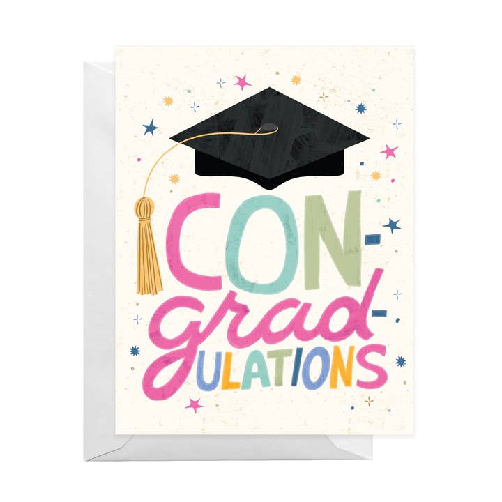 Con-GRAD-ulations Graduation Card for wholesale by Little Sisters Studio