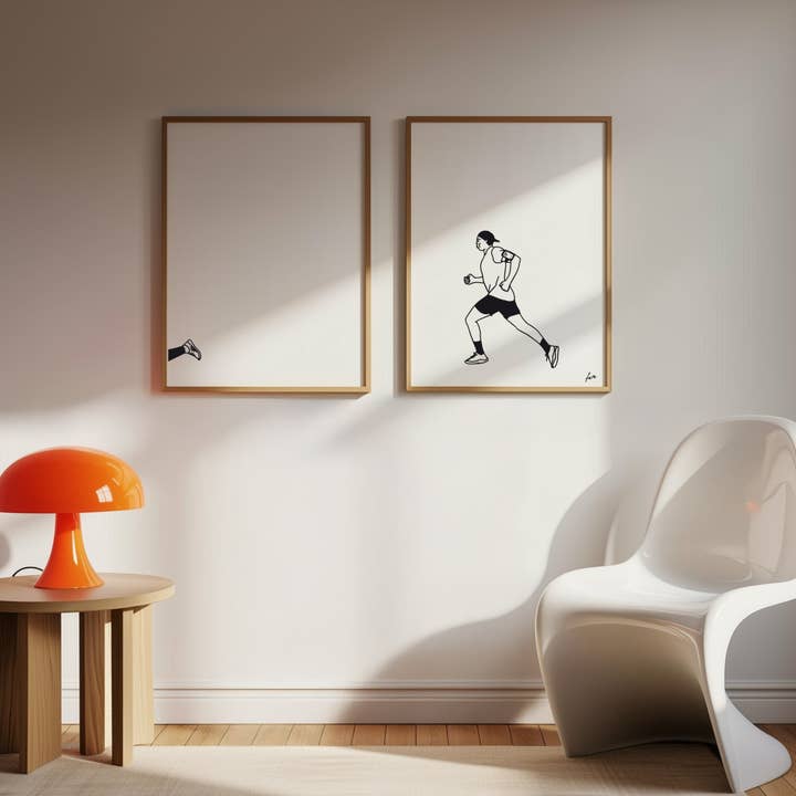 Duo d'affiches les sportifs - la course à pied pour la vente par FERE