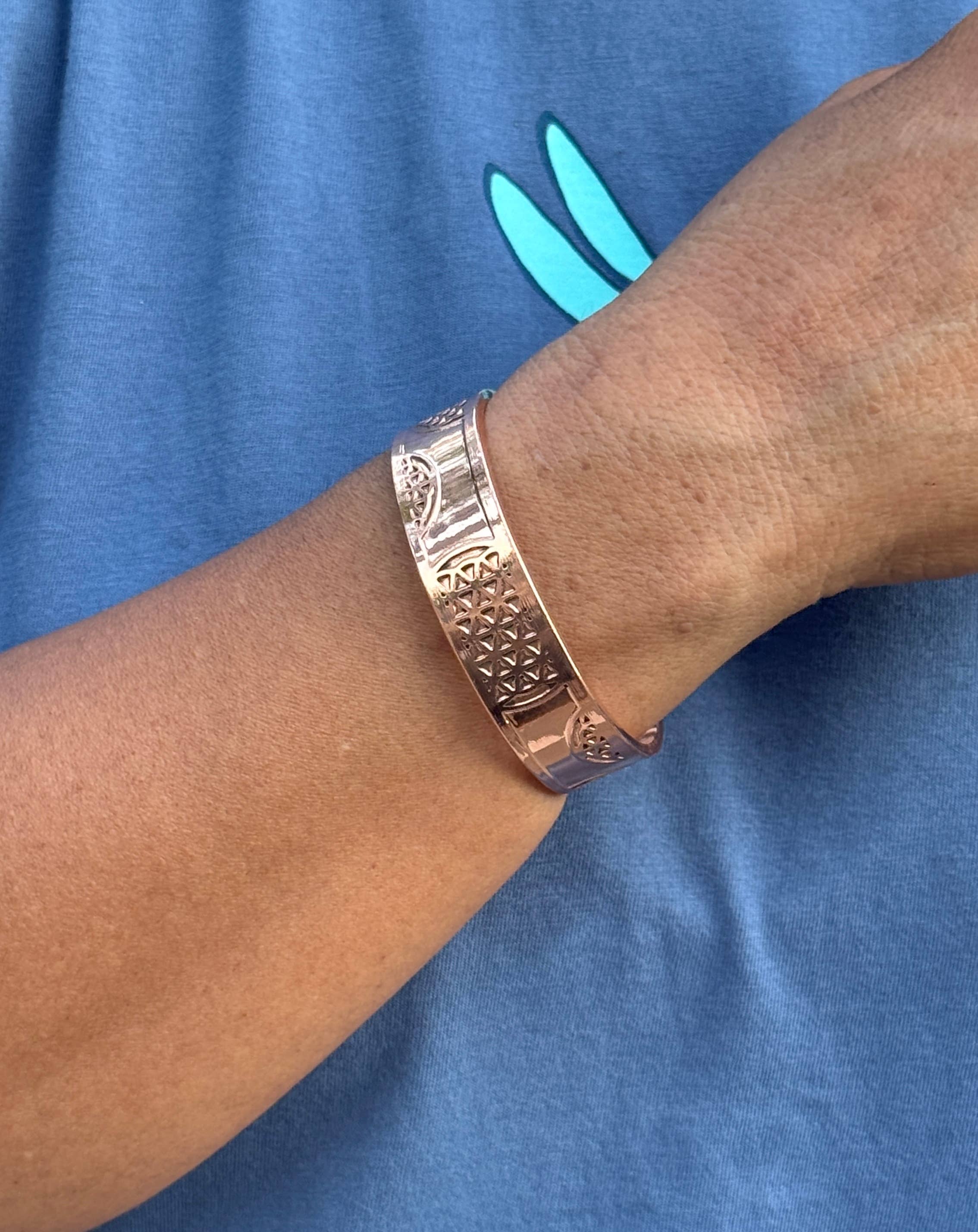 Lungta Imports - Wholesale Cuff Bracelet - Solid Copper Magnetic Therapeutic Bracelet – Adjustable 7