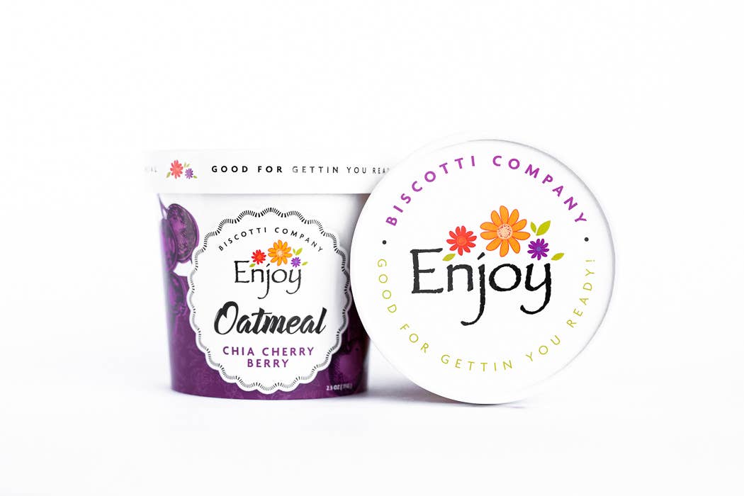 Enjoy Biscotti Company – wholesale Oats – Mixed Case of 60 - 10% discount Oatmeal Cups5