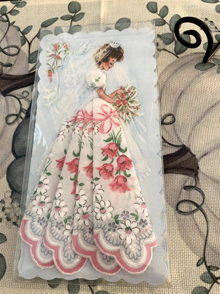 Bridal Keepsake Hankie Card for wholesale by MOMENTS IN THYME