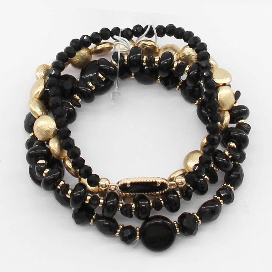 Lou & Co - Wholesale Beaded Bracelet - B-637-Black0