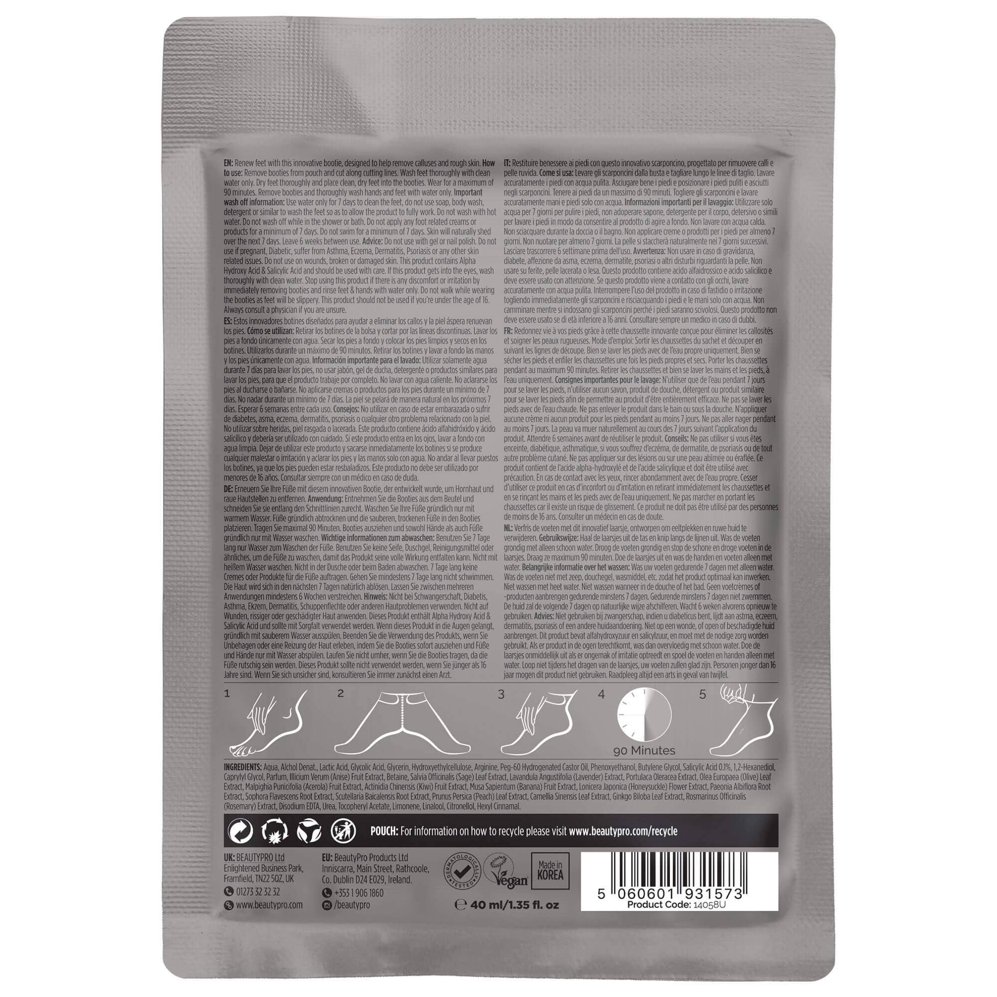 BEAUTYPRO – wholesale Foot mask – FOOT & CALLUS PEEL with over 16 Botanical & Fruit extracts9