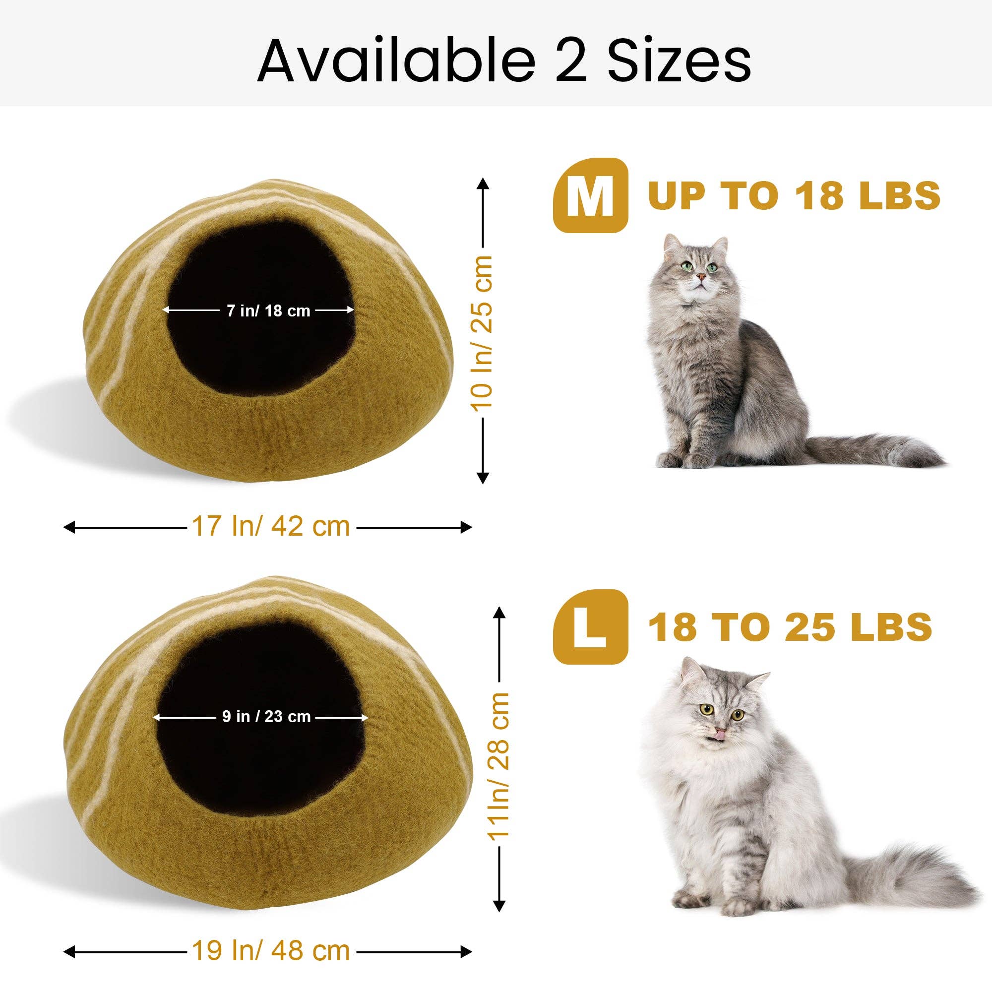 Lungta Imports – Großhandel Haustierhöhle – Katze/Hund – KayJayStyles Filz-Katzenhöhle / Katzenbett / Warmes Katzenhaus / Katzenkokon aus handgefilzter, natürlicher Wollfilz – Umweltfreundlich – Tolles Geschenk für Katzen6