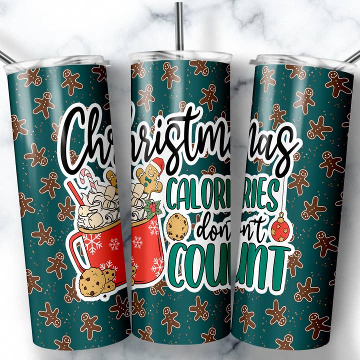 Christmas Calories Don't Count, Christmas Tumbler for wholesale by So Peachy Designs