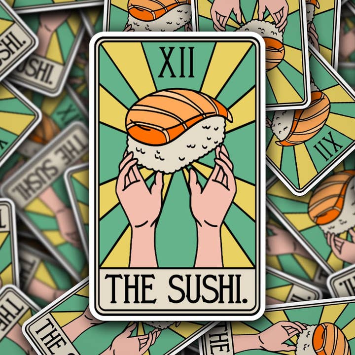 The Sushi Tarot Card Vinyl Sticker for wholesale by Simply Toni Treasures