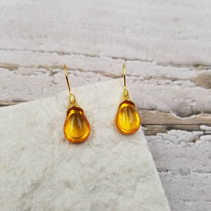 Treasure Wholesale - Wholesale Dangle Earrings - Cat's Eye Stone Drop Earrings4