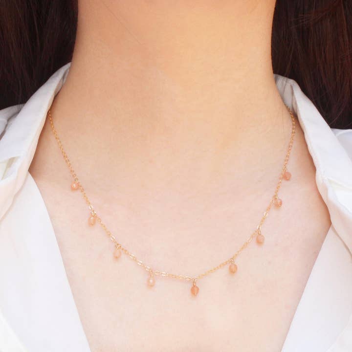 MiniDot Necklace: Sunstone for wholesale by LA MENO