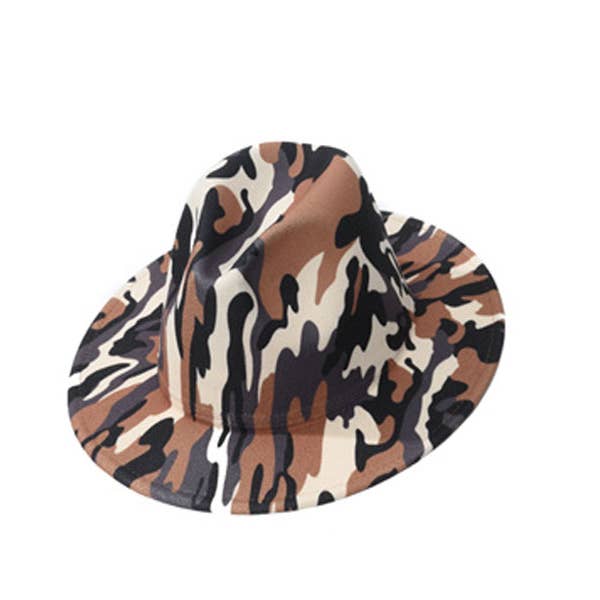 Nima Accessories Inc - Vendita all'ingrosso Fedora - Donna - Cappello da donna stile Fedora con stampa mimetica