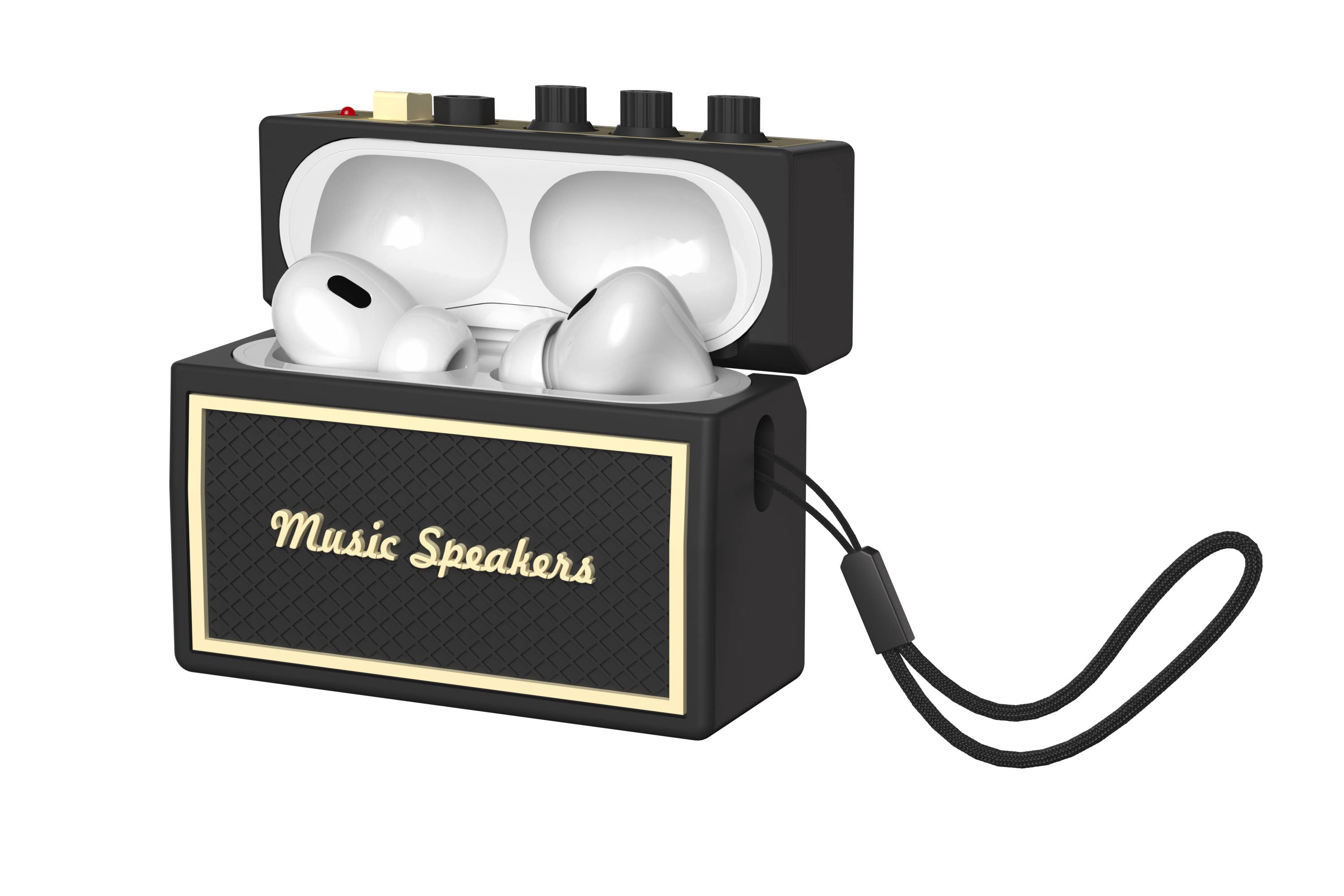 LAX Gadgets - Wholesale Airpod/Earbud Case - Men's - Retro Amplifier AirPods Pro Case - Guitar Amp- Retail pack1