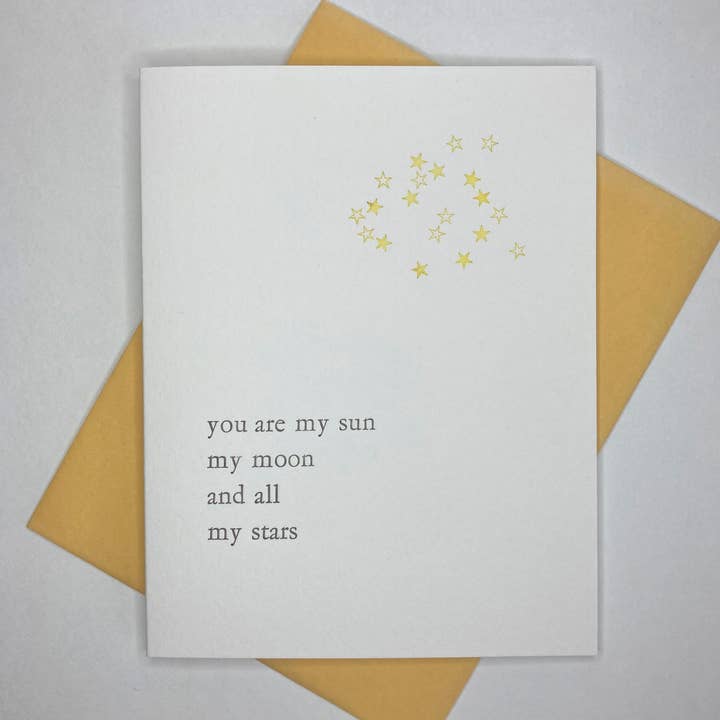 Carte de presse au soleil, lune et étoiles pour la vente par May Day Studio