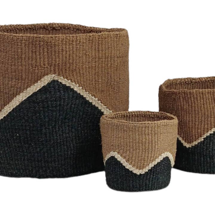 RANGI - Beige and Black Prism basket set for wholesale by NinaNest Home gifts