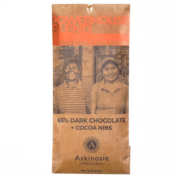 Askinosie Chocolate - Wholesale Chocolate Bar - 65% Powerhouse Blend Nibble Bar (POP of 15)