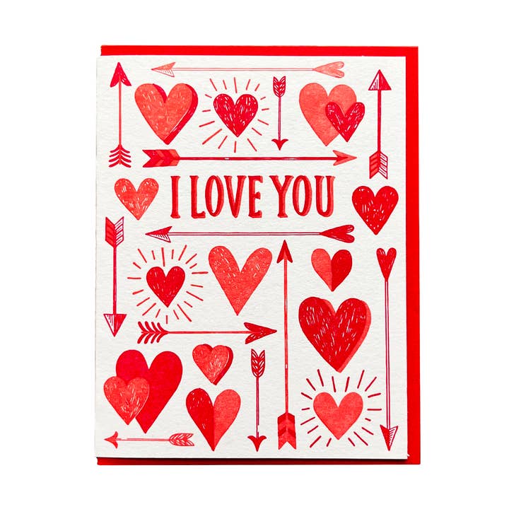 Noteworthy Paper & Press - Wholesale Love Card - I Love You Hearts and Arrows Card0