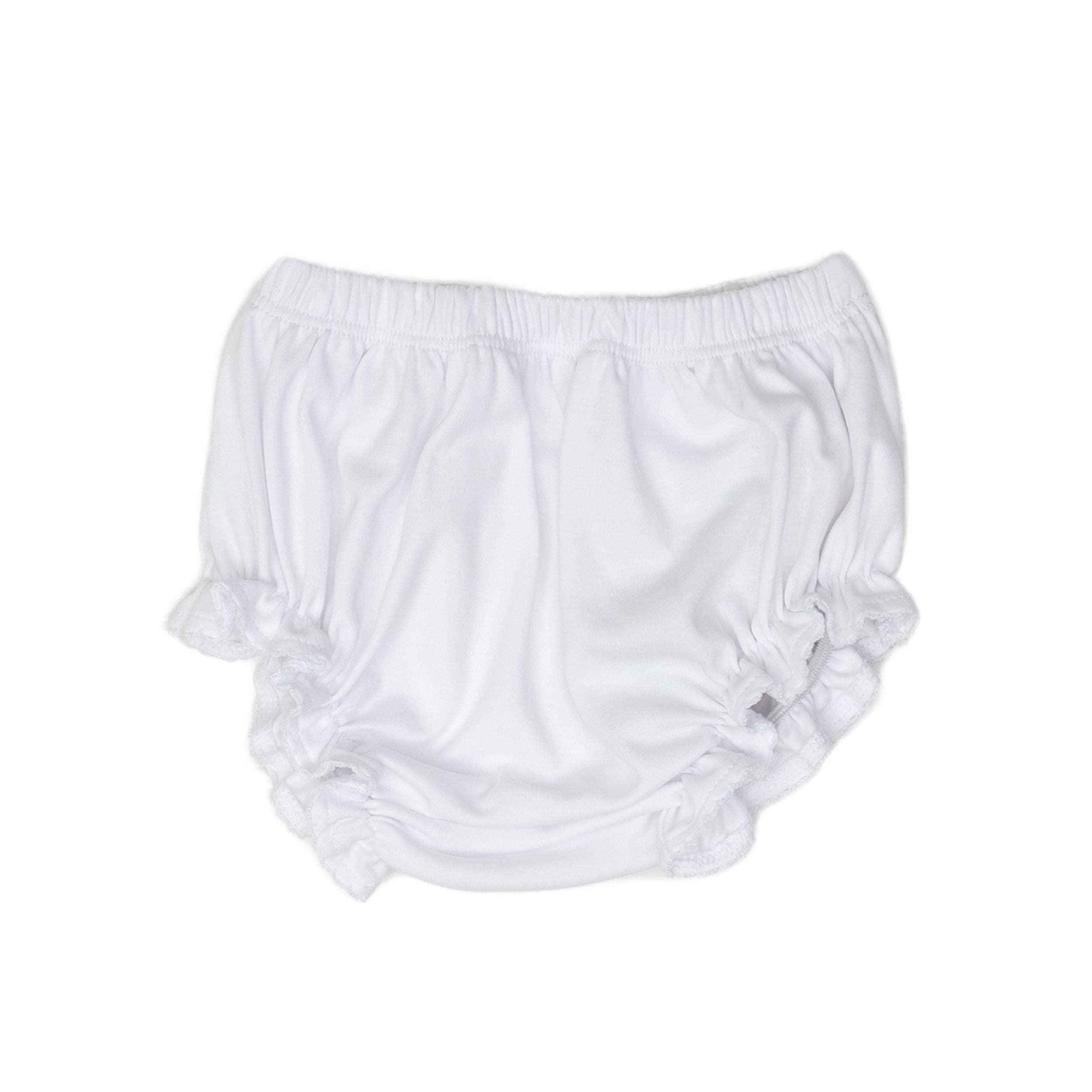 The Oaks Apparel Company - Wholesale Underwear/Diaper Cover - Baby - White Pima Cotton Bloomers