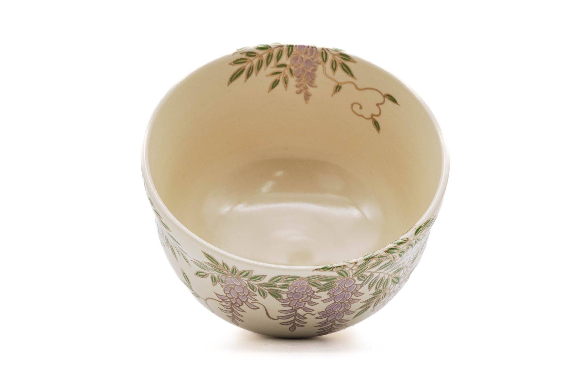 Tezumi - Wholesale Bowl - Japanese Matcha Bowl - 宮地英香 Eikō Miyaji - Purple Wisteria Kyo-yaki Chawan - 300ml3