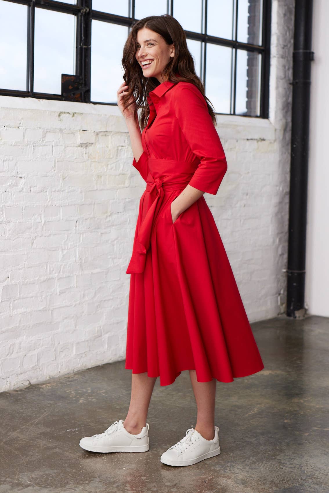 Marianna Déri GmbH - Wholesale Dress - Women's - Red belted blouse dress2