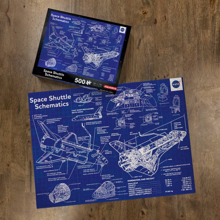 AQUARIUS, GAMAGO, ICUP, & ROCK SAWS by NMR Brands - Wholesale Puzzle - Adult - NASA - Shuttle Schematic 500 Piece Jigsaw Puzzle