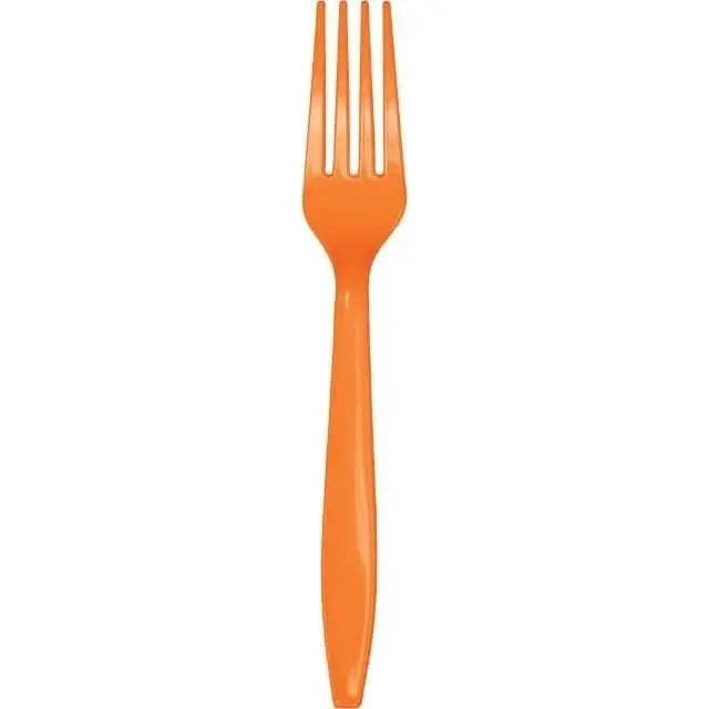 Party Expo, LLC - Wholesale Disposable Servingware Set - Sunkissed Orange Plastic Forks0