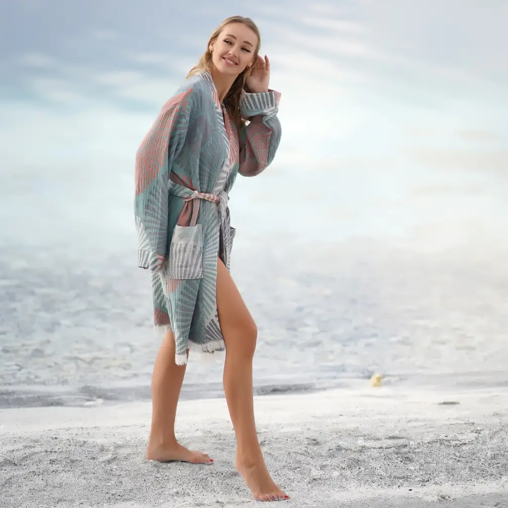 Bagno Milano - Vente Peignoir – femme - Collection de peignoirs et ponchos en peshtemal bio Bagno Milano3