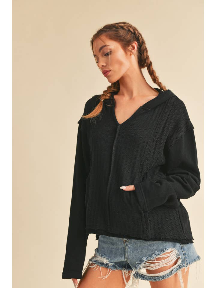 AEMI + CO - Wholesale Hoodie - Women's - 919BK Raquel Sweatshirt 2