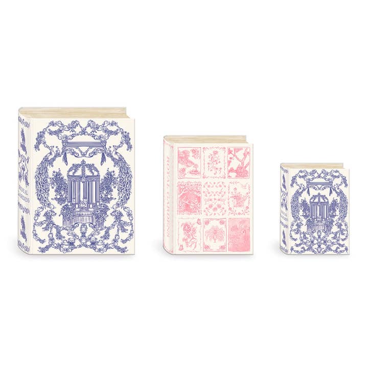 Conjunto de 3 caixas de livros encaixáveis GM - Royal Toile por atacado de Maison Royal Garden