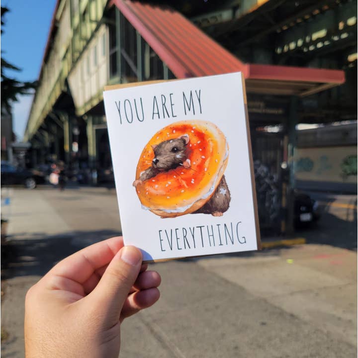 Santi of all Trades - Wholesale Love Card - Everything Bagel Greeting Card | Lost in the City