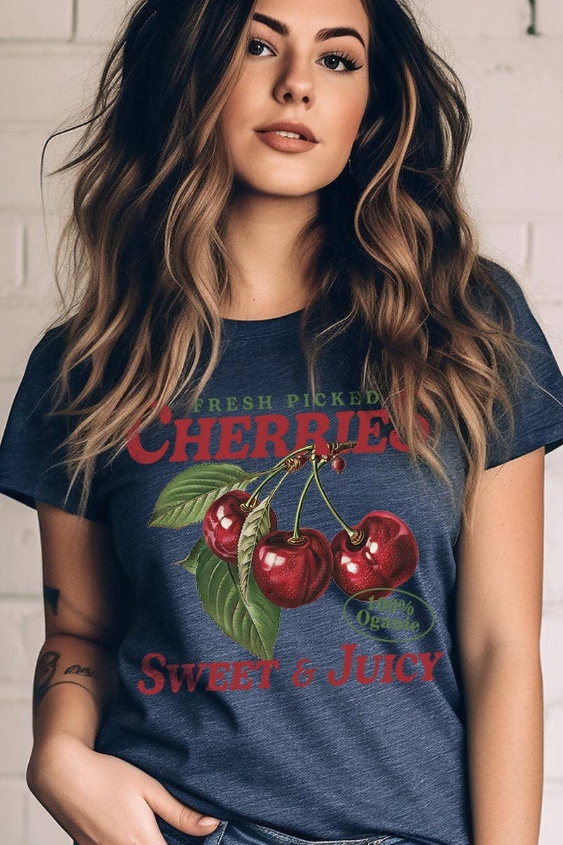 COLORBEAR - Wholesale T-Shirt (Graphic) - Women's - Fresh Picked Cherries Graphic Tee5