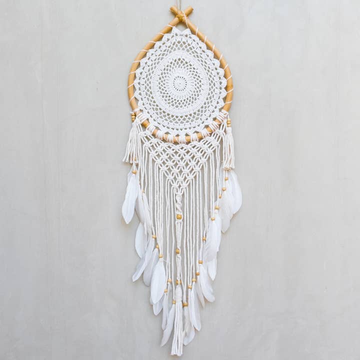 Wall Hanging Macrame Dream Catcher Dreamcatcher (Water Drop) for wholesale by Bali Harvest
