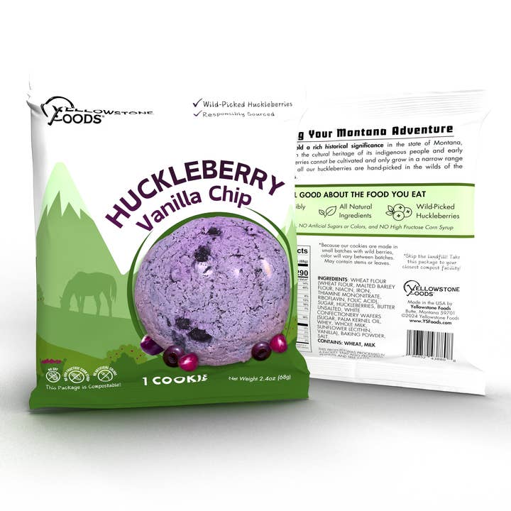 Huckleberry Vanilla Chip Cookie for wholesale by Yellowstone Foods