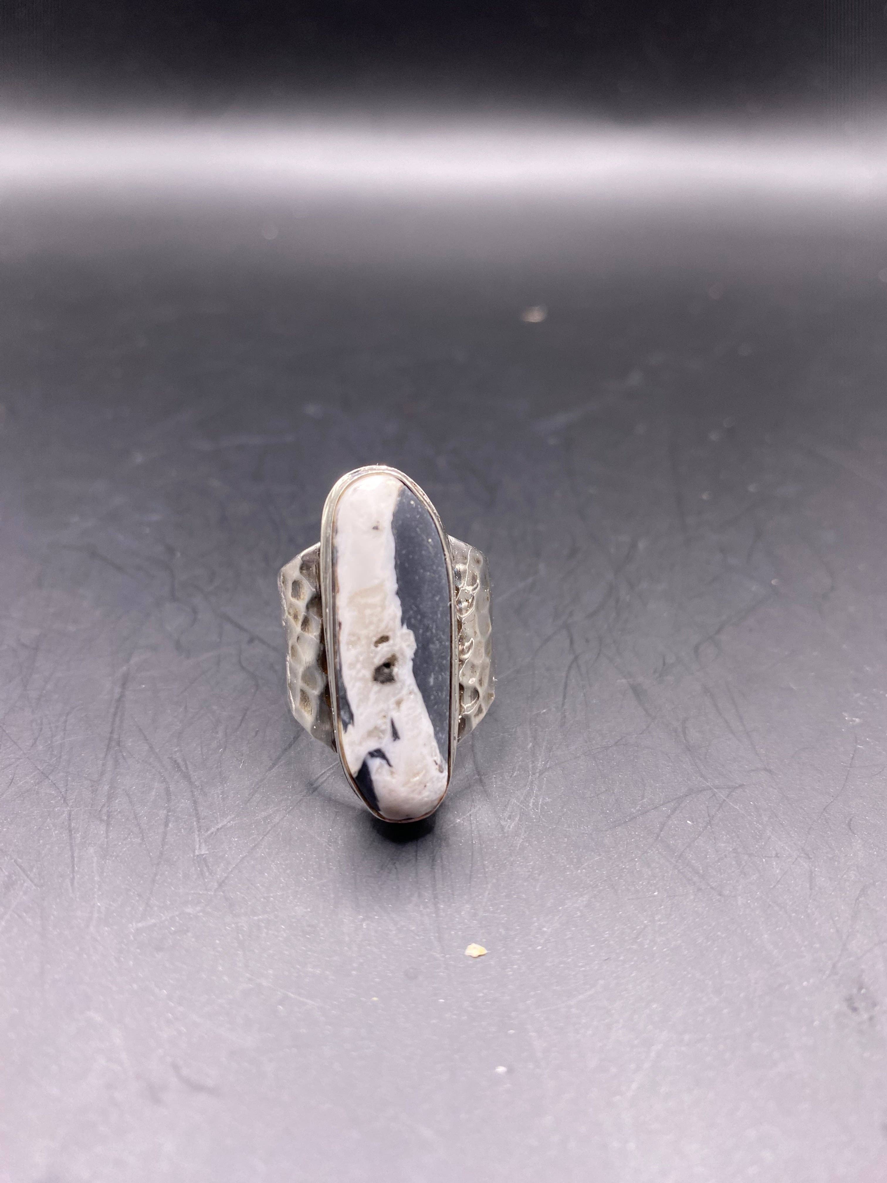 Callie Capps Silver - Wholesale Cocktail/Statement Ring - White Buffalo Turquoise Ring6