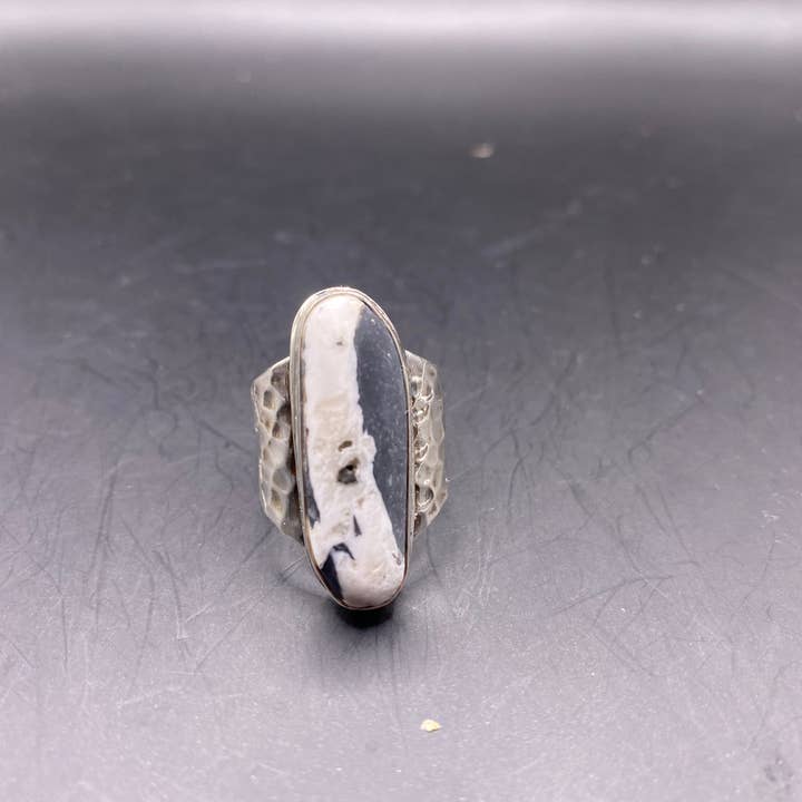 Callie Capps Silver - Wholesale Cocktail/Statement Ring - White Buffalo Turquoise Ring6