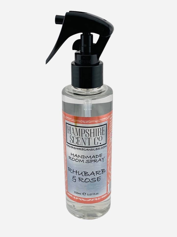 Rhubarb and Rose Room Sprays 150ml for wholesale by Hampshire candles