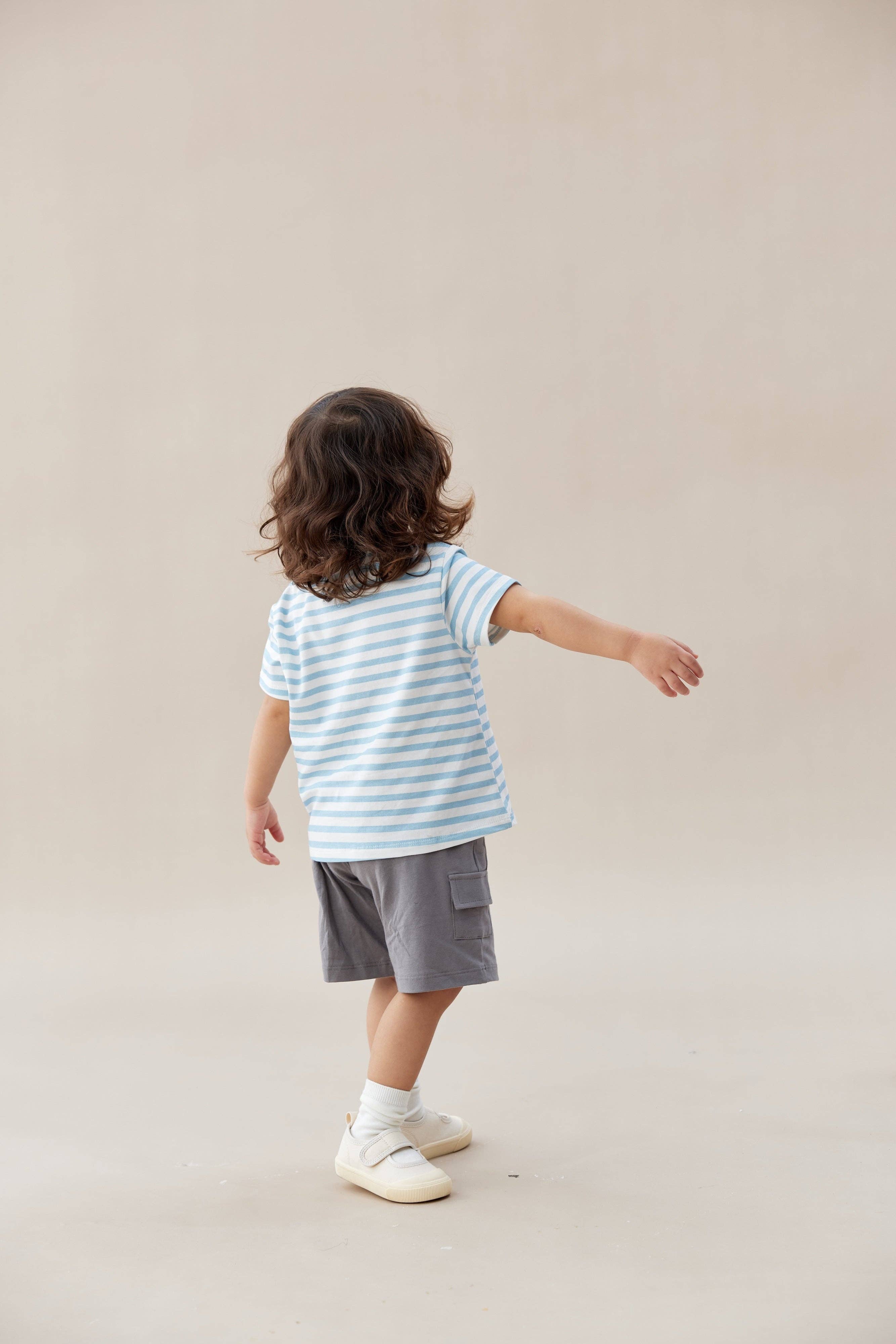 Norsu Organic - Wholesale Shorts - Kids - Toddler Cargo Shorts-Light Grey2