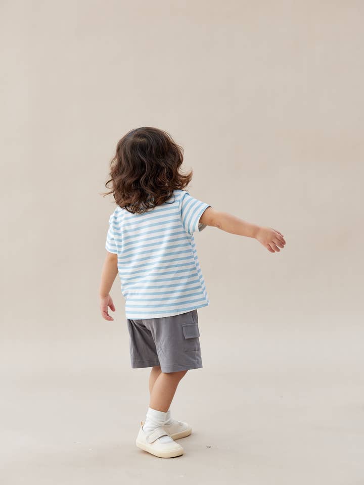 Norsu Organic - Wholesale Shorts - Kids - Toddler Cargo Shorts-Light Grey2