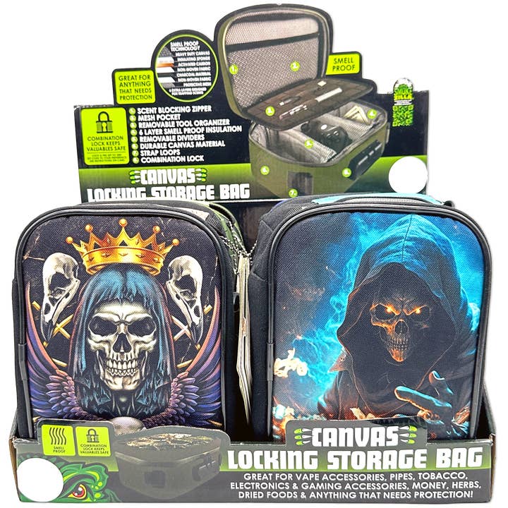 Novelty Brands - Wholesale Humidor/Cigar Accessory - Smokezilla Print Smell Proof Lock Bag Assortment - 4/Display2