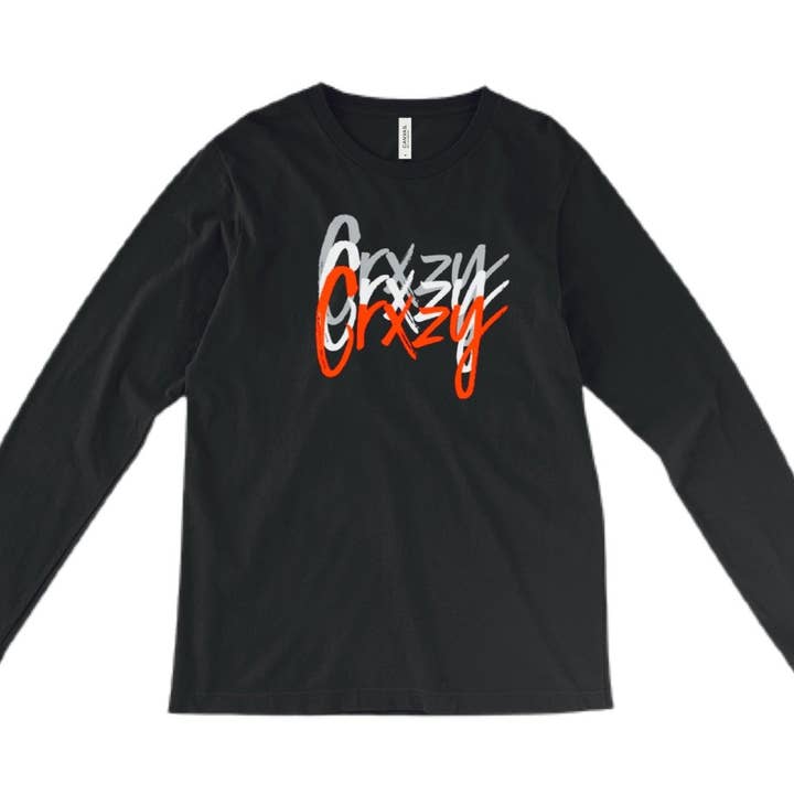 Grindcrxzy - Schwarzes „Red Crazy“ Langarmshirt für den Großhandel von GrindCrxzy