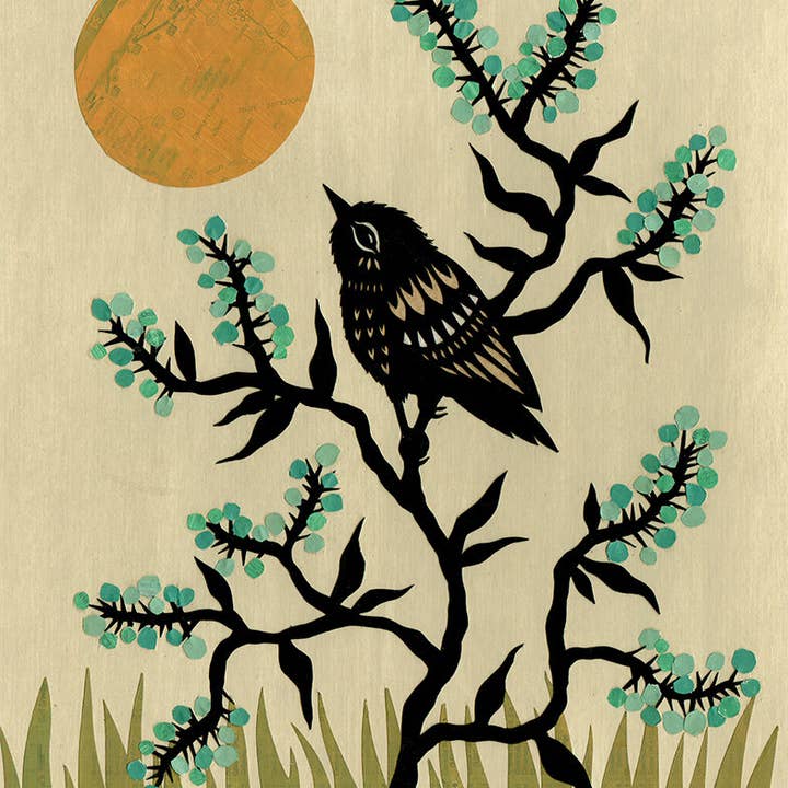 Juniper Sun - 8 x 10 inch Cut Paper Art Print for wholesale by Rural Pearl: Cut Paper Art by Angie Pickman