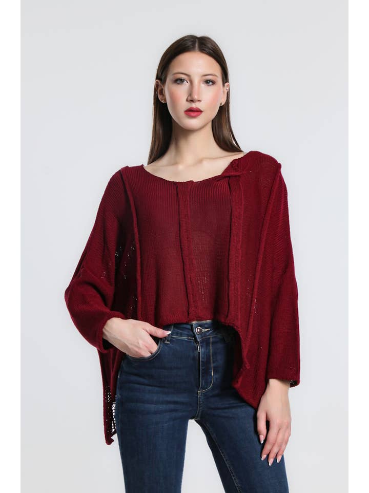 TINA Stephens Italy/Tees By Tina - Wholesale Knit Sweater - Women's - Amani Crop Sweater (BQ905)