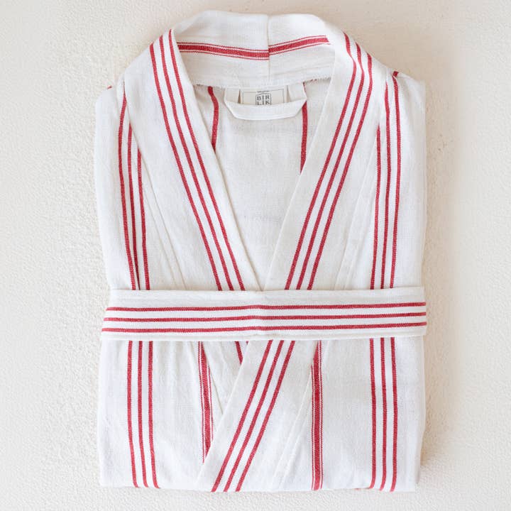 Vivamaison - Vendita all'ingrosso Vestaglia - Unisex - Kimono a Righe in Cotone Premium, Comfort Leggero9