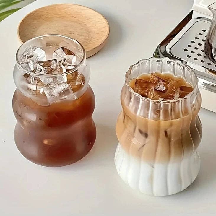 BRECK + FOX - Vente Verre/tasse - Ensemble de 4 gobelets côtelés résistants à la chaleur1