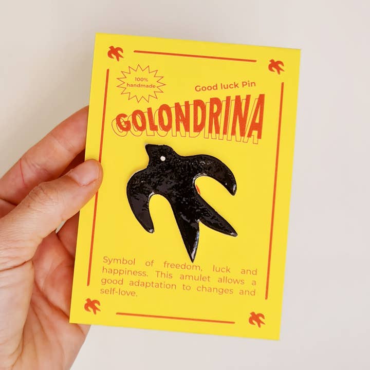 Terra Mate – Engroshandel Reversnål/knap – HIRONDELLE keramisk broche0