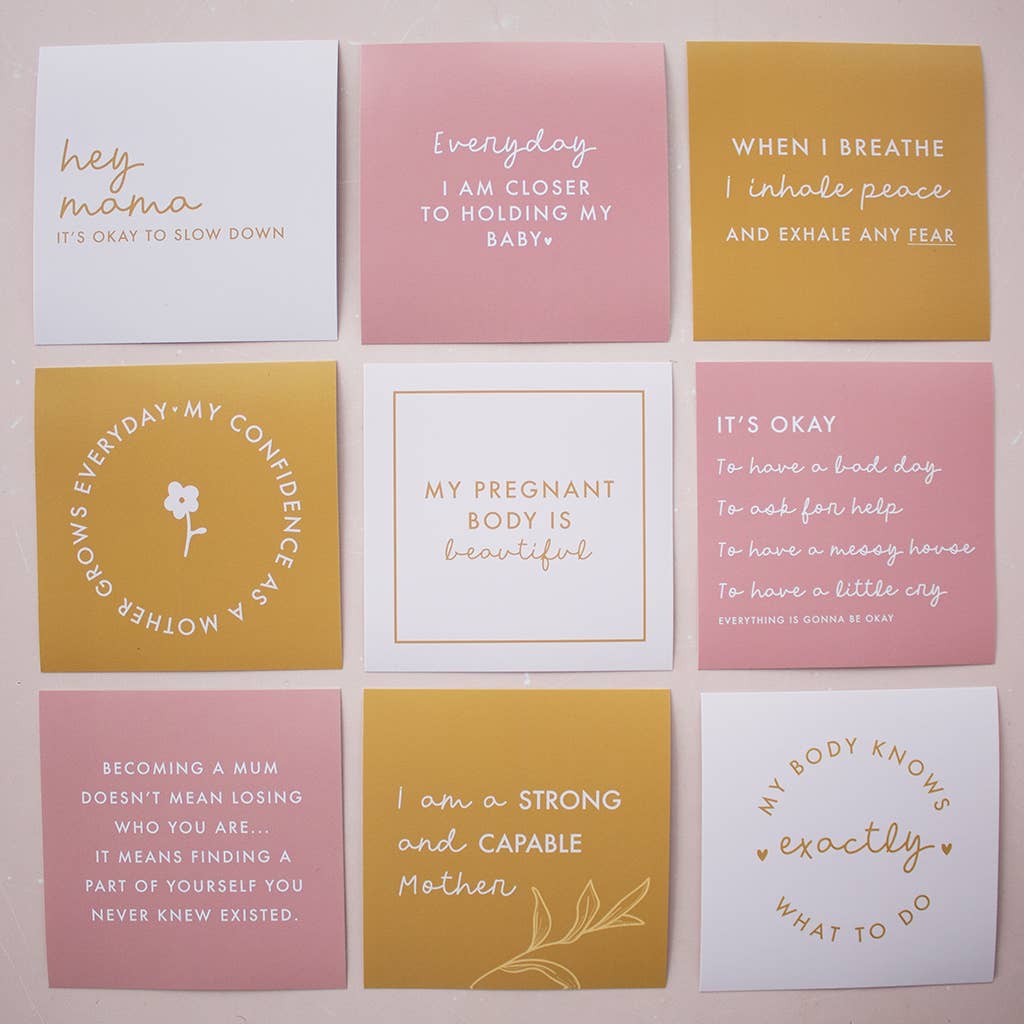 TreatBox – wholesale Stationery/notecard set – Pregnancy Set of 10 Affirmation Cards1