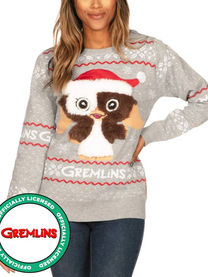 Gizmo Christmas Sweater - Women's Gremlins Fair Isle Sweater for wholesale by Tipsy Elves